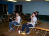 playing boxing on the Wii