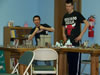 Gage and A.K. show off their creation