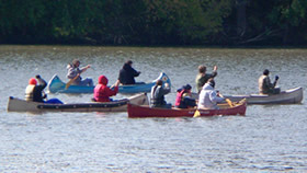 canoeing on Lake George 2009